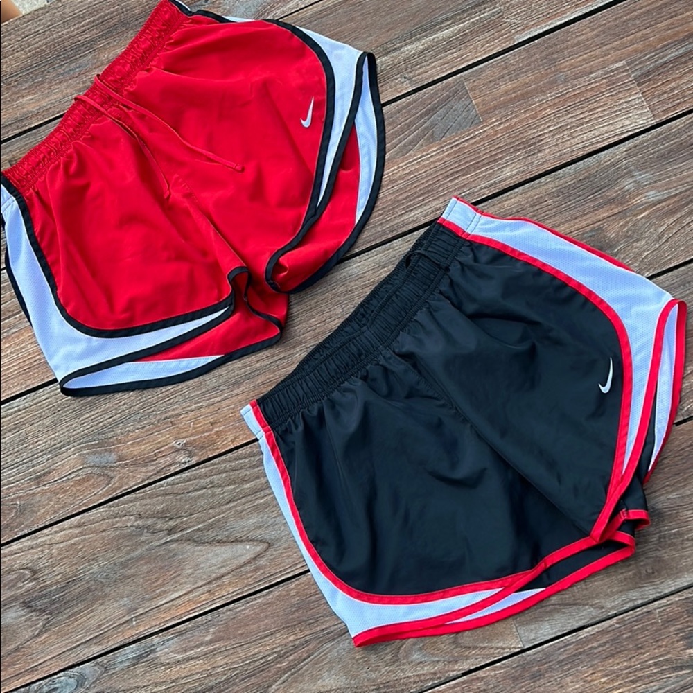 2 pair Nike shorts red and black